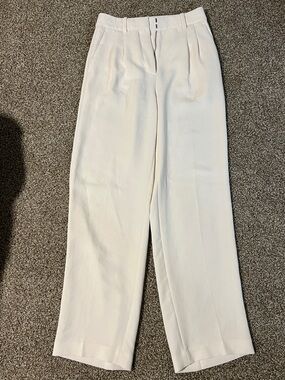 Aritzia Ivory Wide-Leg Trousers